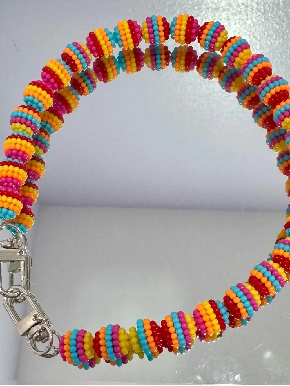 New Colorful Beaded Bag Chain 18 inches